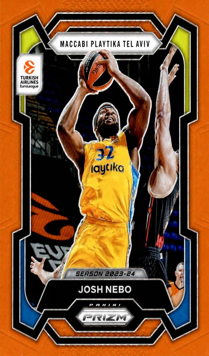 2023 Panini Prizm Turkish Airlines EuroLeague Basketball Orange Josh Nebo #173