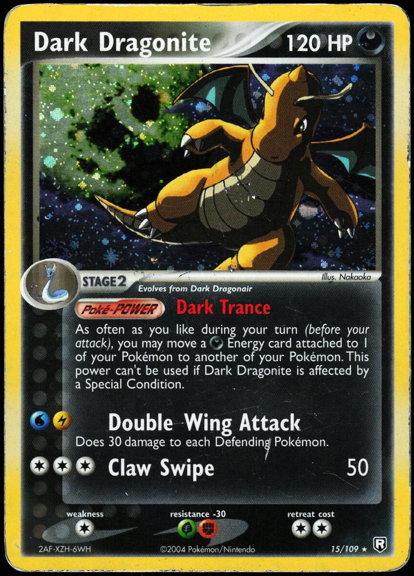 2004 Pokemon EX Team Rocket Returns Dark Dragonite #15 PSA 8