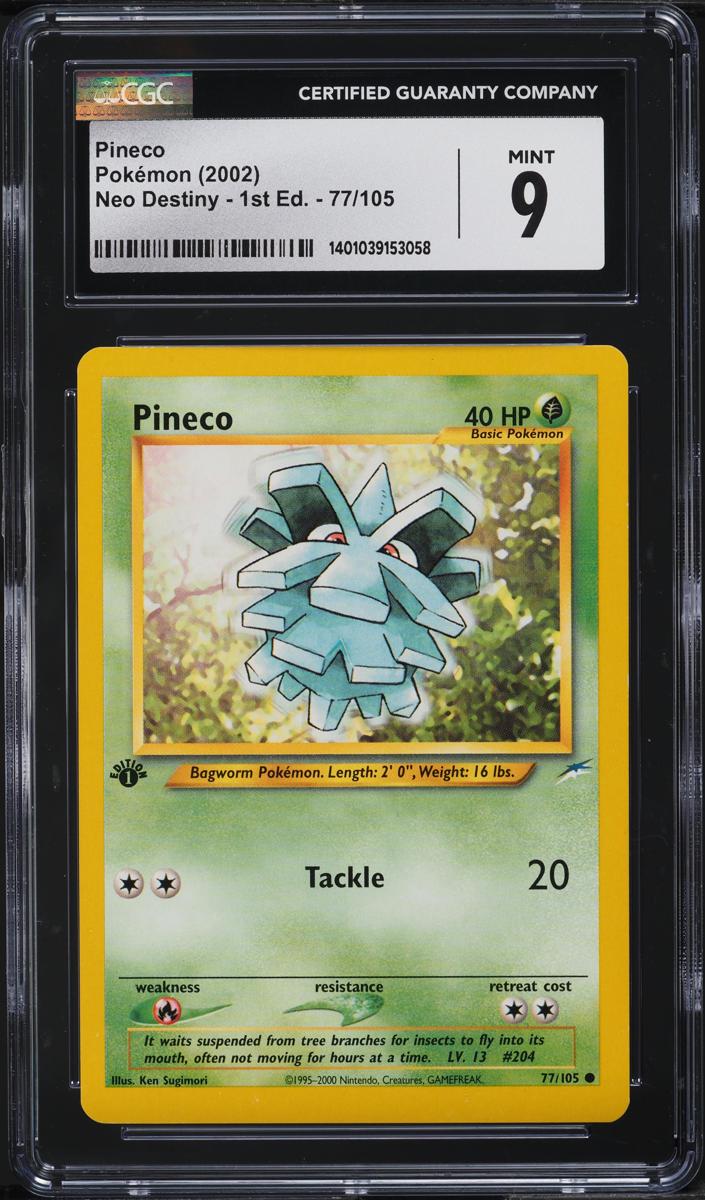 2002 Pokemon Neo Destiny 1st Edition Pineco #77