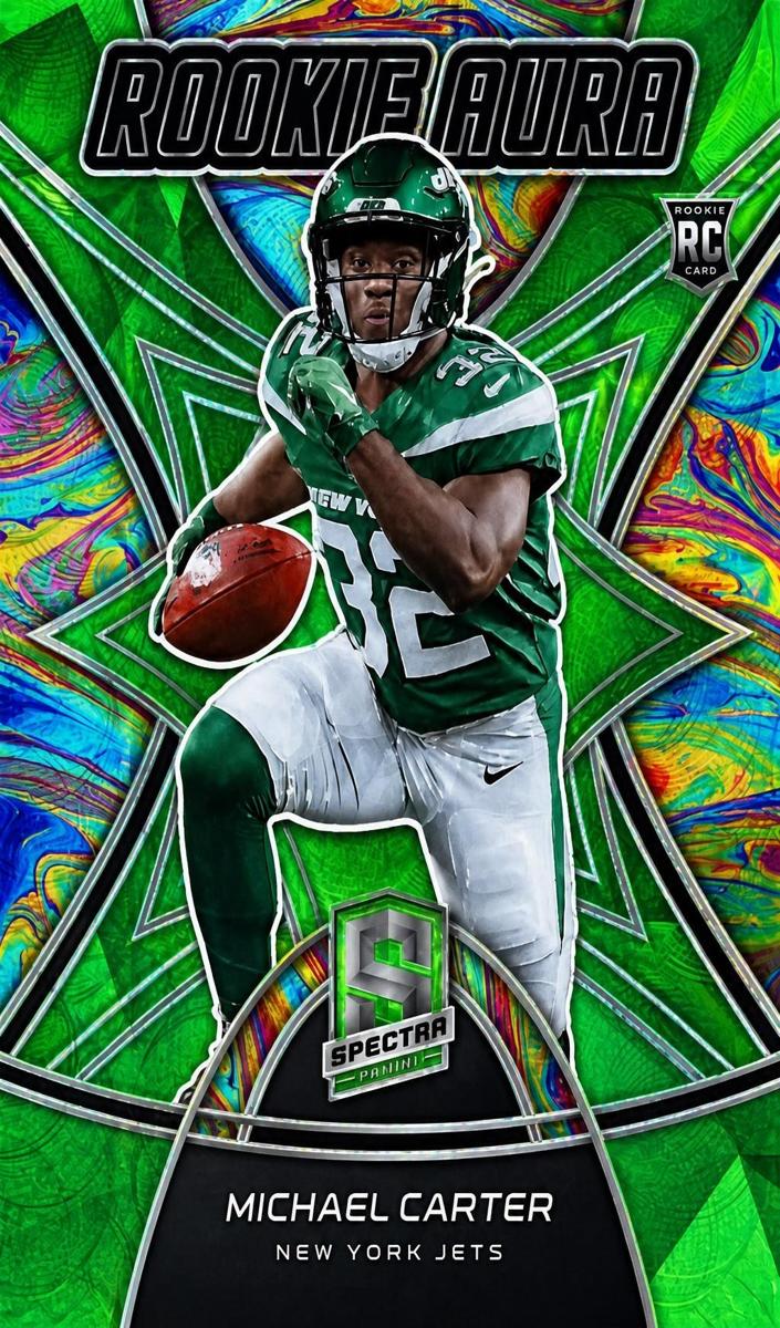 2021 Panini Spectra Football Neon Green Michael Carter #RO-25