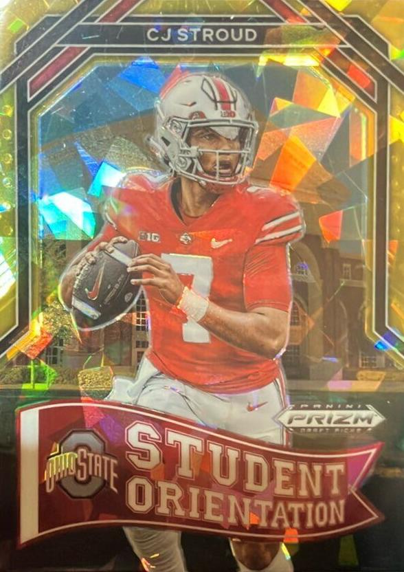 2023 Panini Prizm Draft Picks Football Gold Ice C.J. Stroud #SO-2 PSA 9
