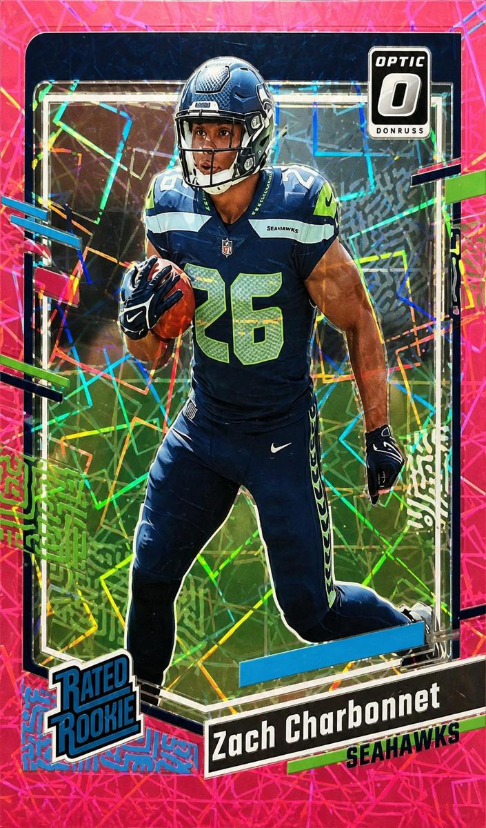 2023 Donruss Optic Football Pink Velocity Zach Charbonnet #294 BGS 10