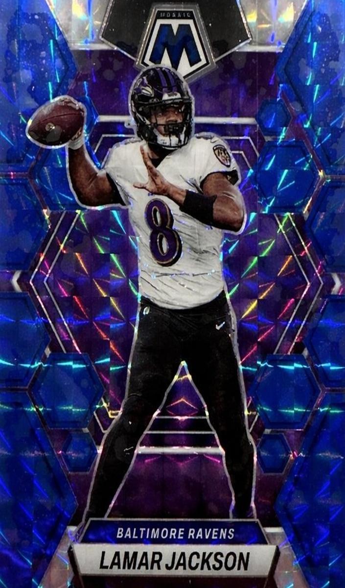 2023 Panini Mosaic Football Blue Lamar Jackson #13 SGC 9