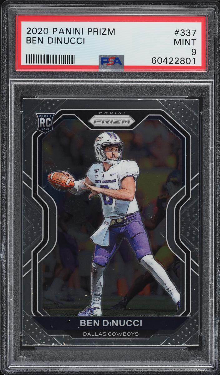 2020 Panini Prizm Football Ben DiNucci #337 PSA 10