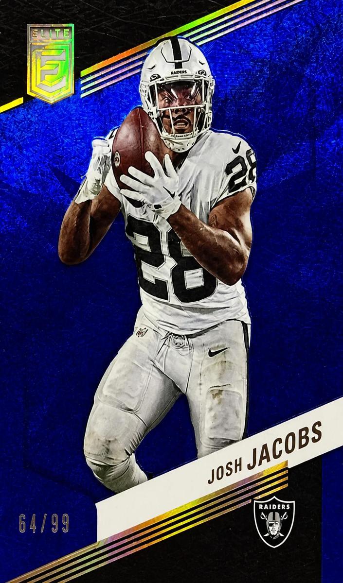 2023 Donruss Elite Football Blue Josh Jacobs #58