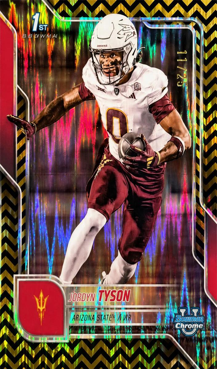 2025 Bowman Chrome University Football Black & Gold Stealth Refractor Jordyn Tyson #31