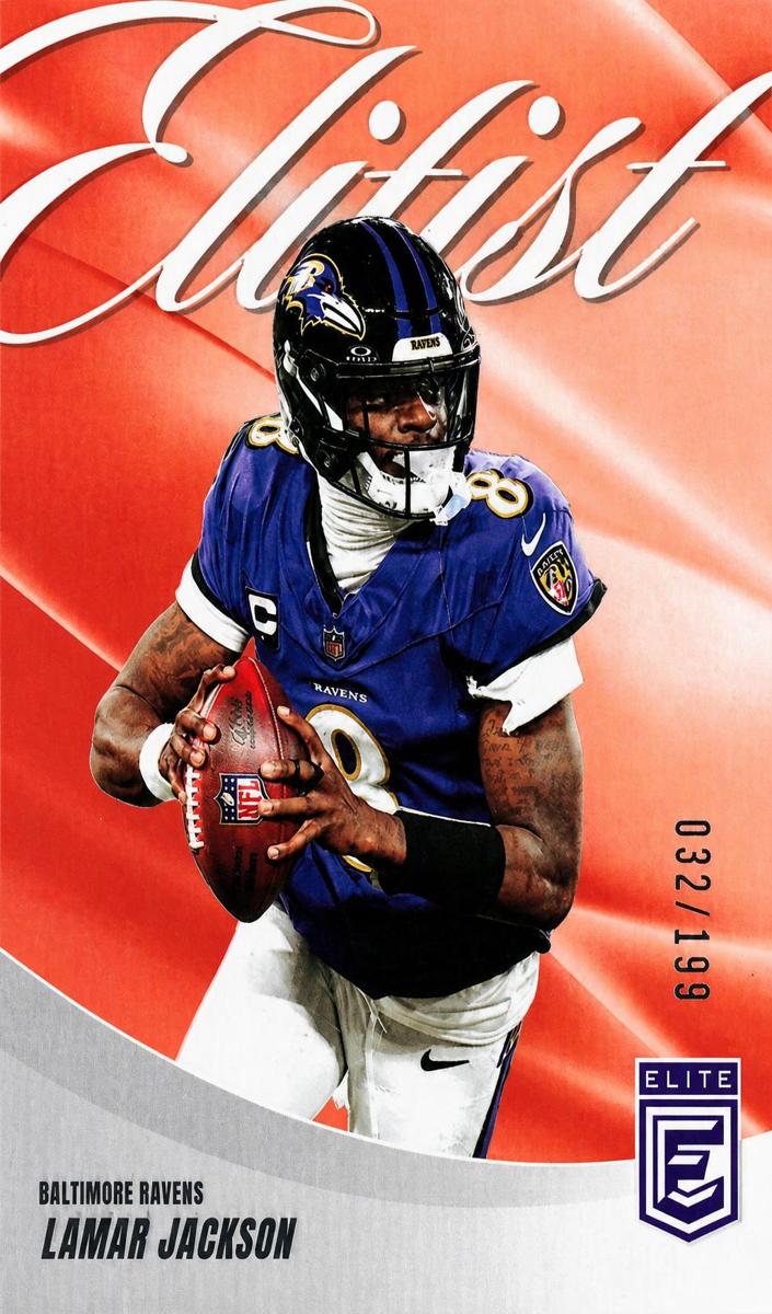 2025 Donruss Elite Football Orange Lamar Jackson #1