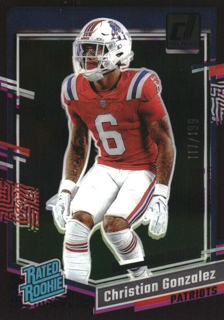 2023 Panini Clearly Donruss Football Purple Christian Gonzalez #98