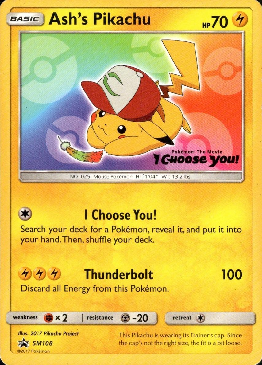 2017 Pokemon SM Black Star Promos Ash's Pikachu #SM108 PSA 10