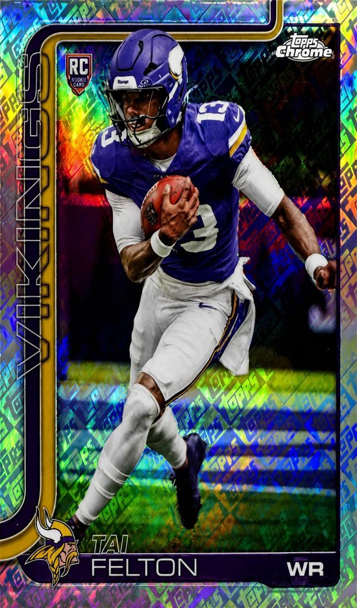 2025 Topps Chrome Football Topps Logo Refractor Tai Felton #395