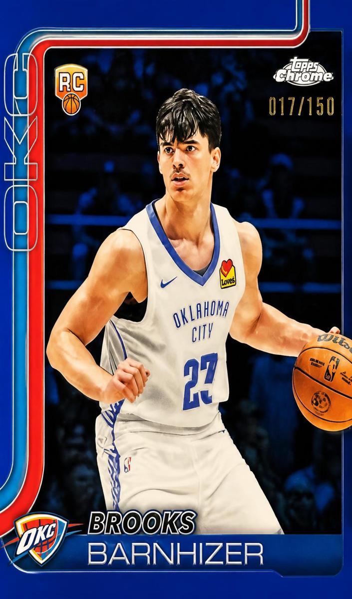 2025 Topps Chrome Basketball Blue Refractor Brooks Barnhizer #295