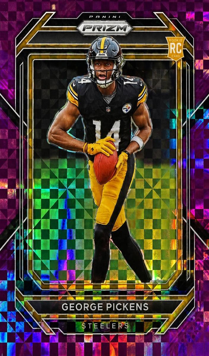 2022 Panini Prizm Football Purple Power George Pickens #329 PSA 9