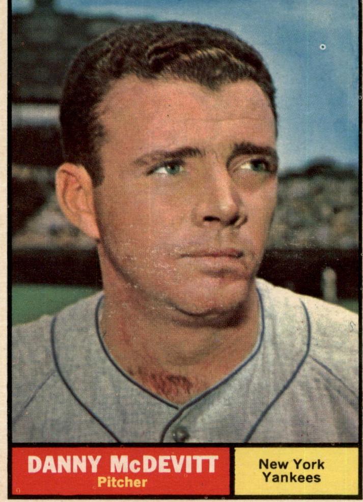 1961 Topps Baseball Danny McDevitt #349 PSA 8