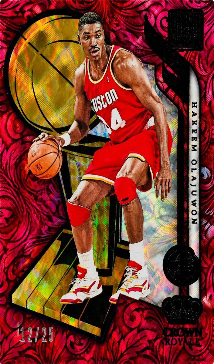 2023 Panini Crown Royale Basketball Purple Hakeem Olajuwon #9 PSA 8