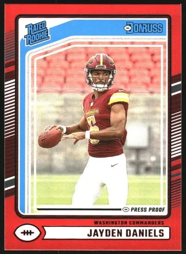 2024 Panini Donruss Football Press Proof Red Jayden Daniels #389 PSA 8