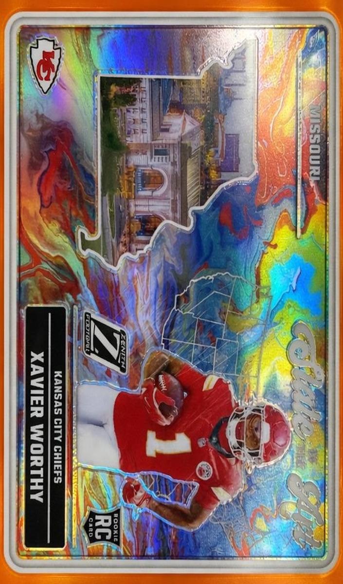2024 Panini Zenith Football Orange Xavier Worthy #21 PSA 9