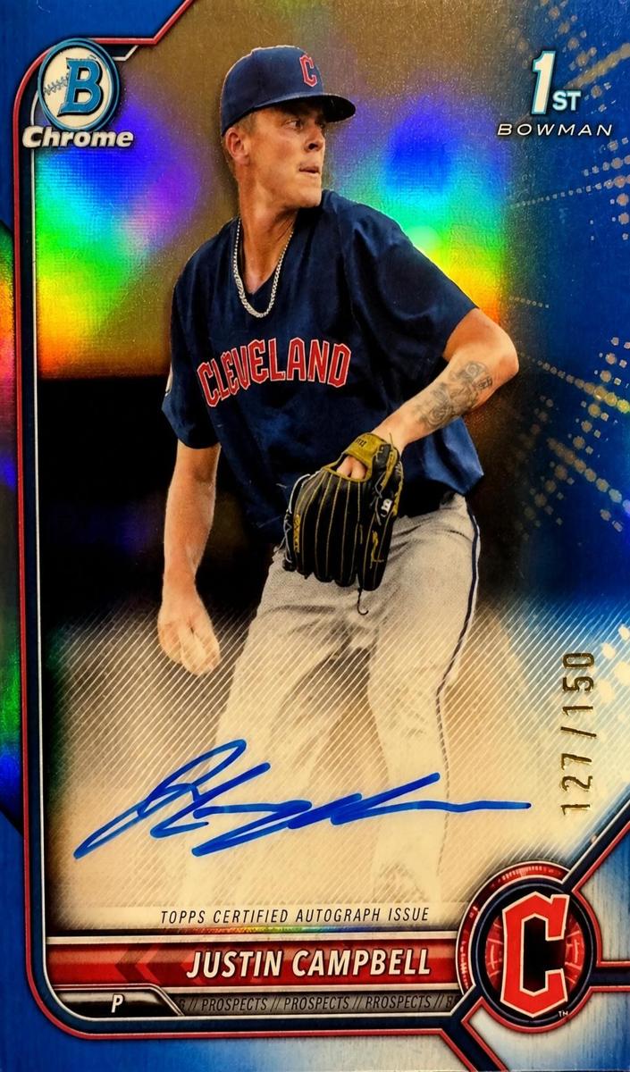 2022 Bowman Draft Baseball Blue Justin Campbell #CDA-JCL PSA 9