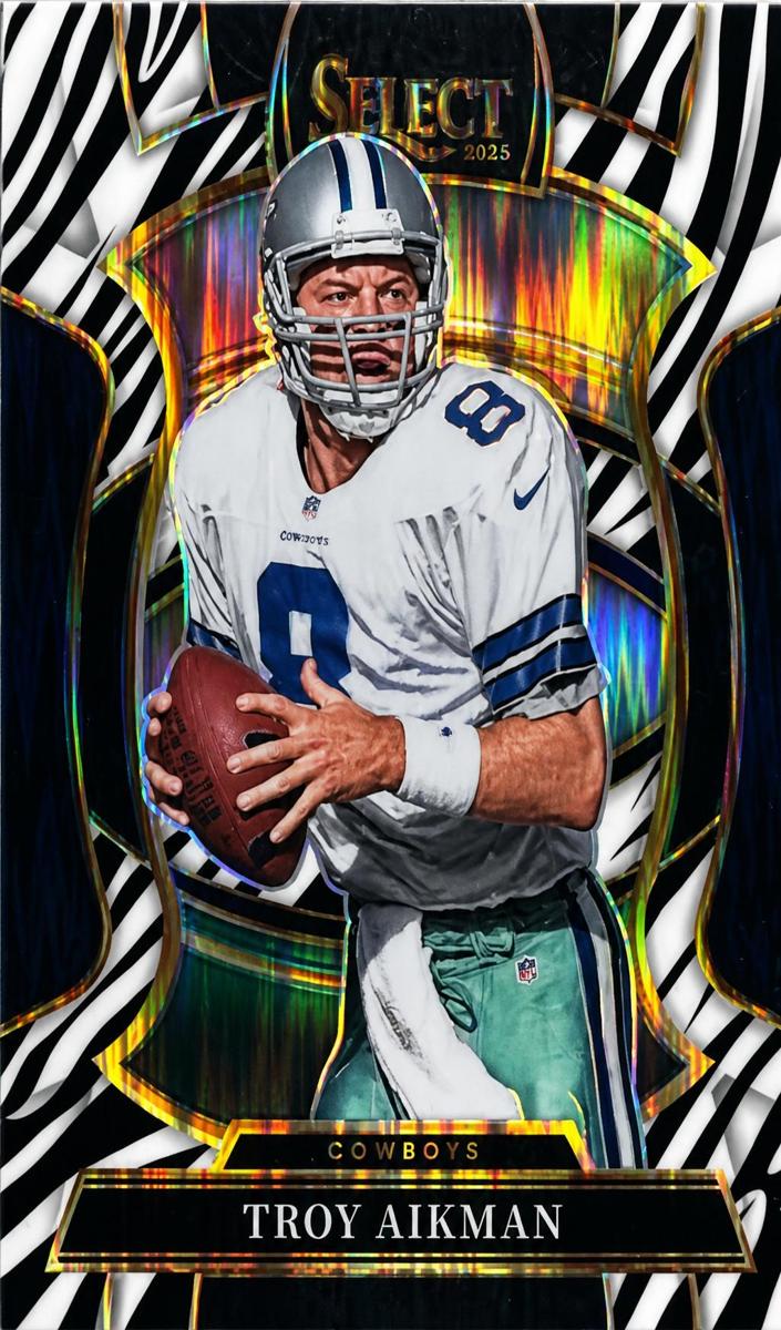 2025 Panini Select Football Zebra Shock Troy Aikman #100
