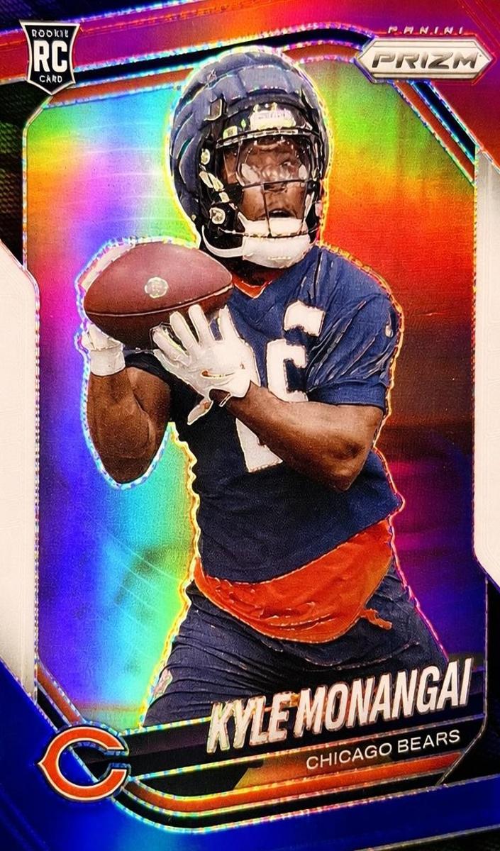 2025 Panini Prizm Football Red White and Blue Kyle Monangai #348