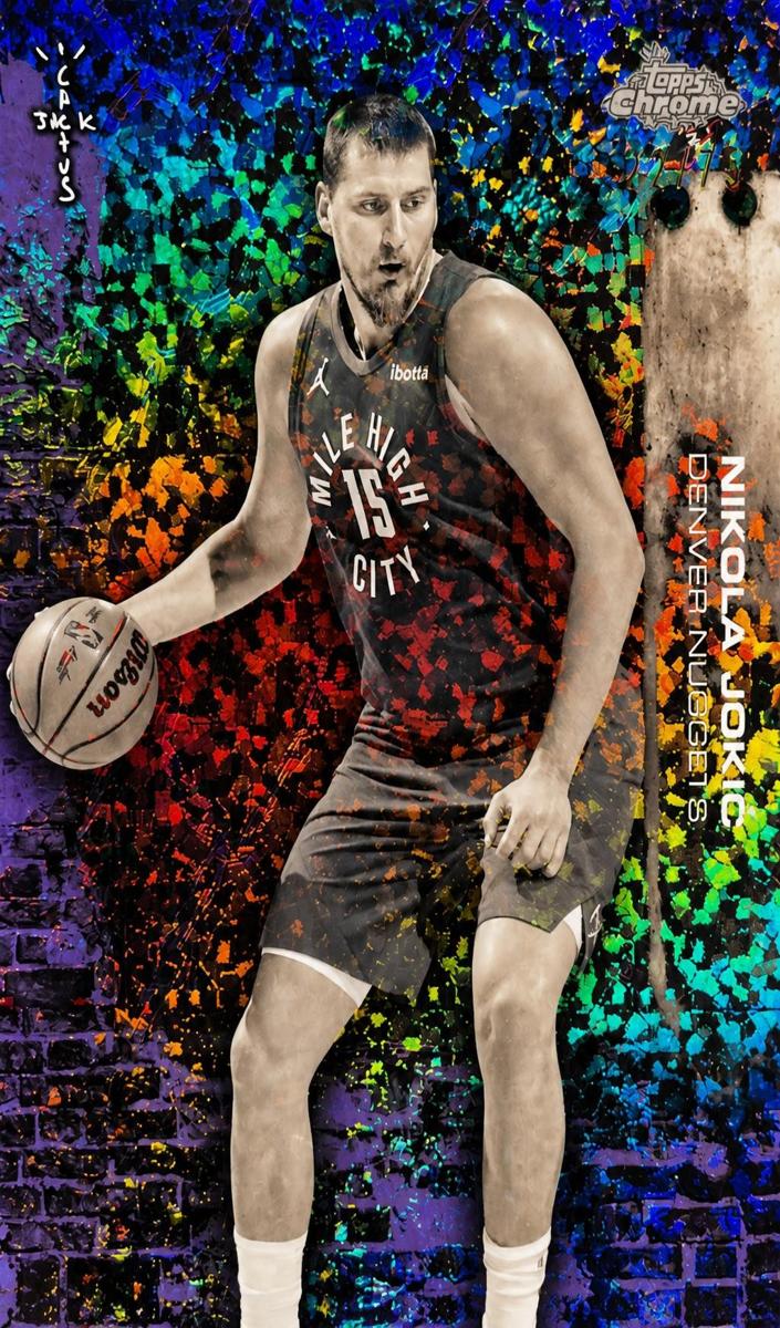 2025 Topps Chrome Cactus Jack Basketball Purple Mini-Diamond Refractor Nikola Jokic #31