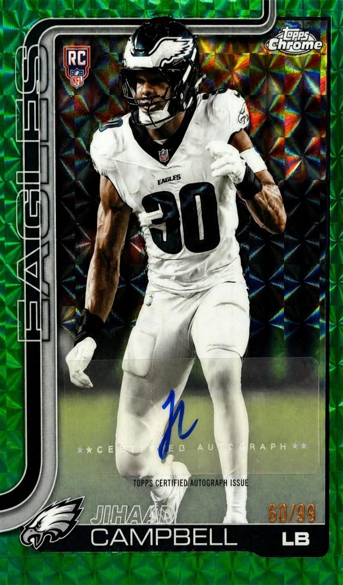 2025 Topps Chrome Football Green Geometric Refractor Jihaad Campbell #RA-JC