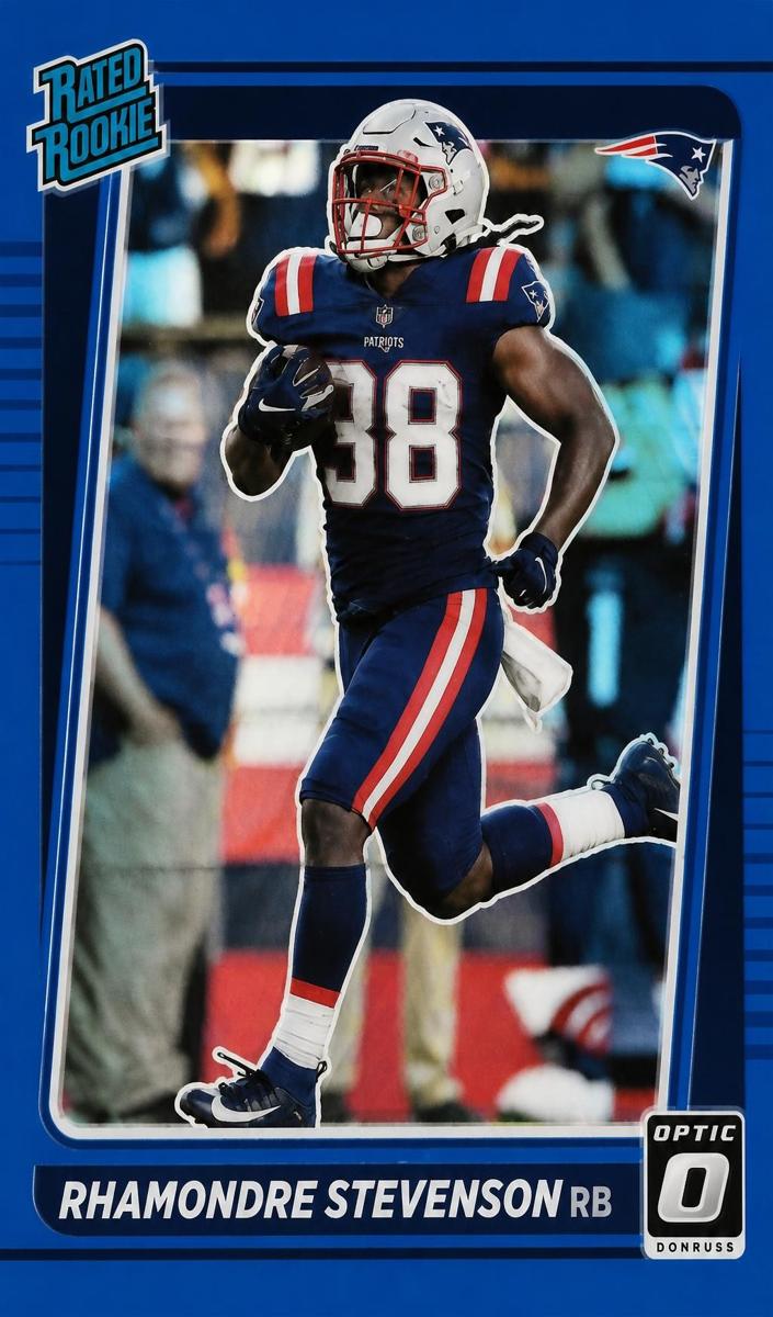 2021 Donruss Optic Football Blue Hyper Rhamondre Stevenson #237