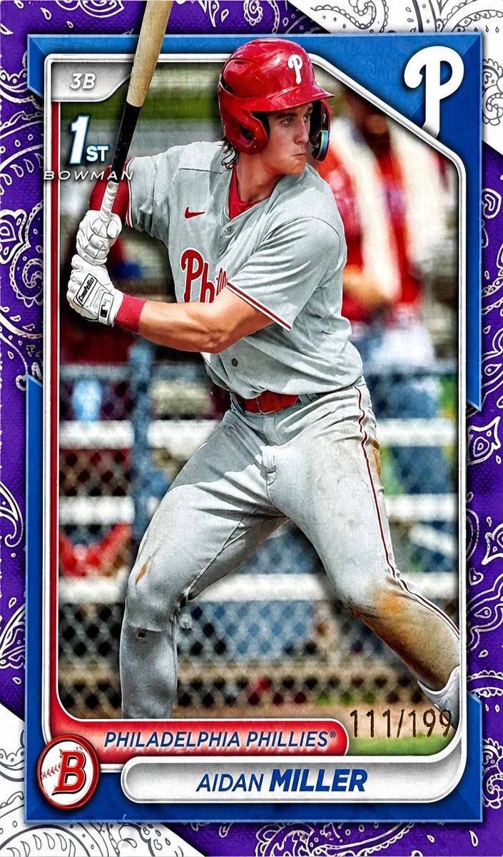 2024 Bowman Prospects Baseball Purple Pattern Aidan Miller #BP-27
