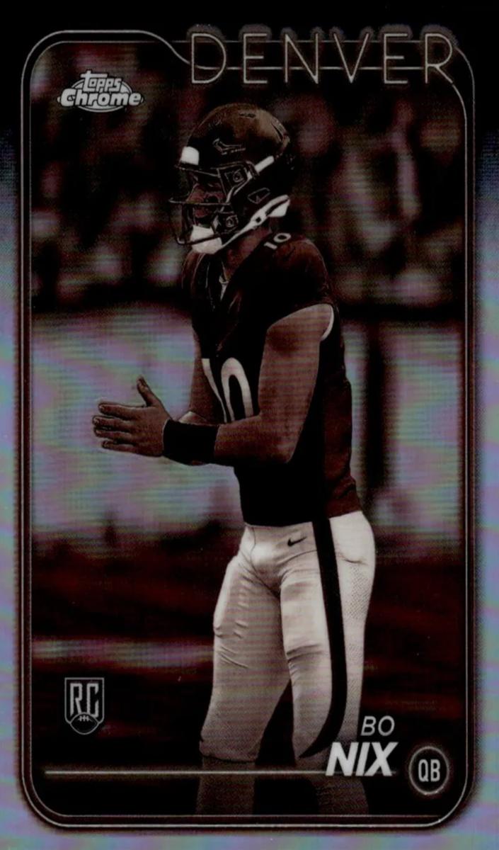 2024 Topps Chrome Football Sepia Refractor Bo Nix #206 PSA 9