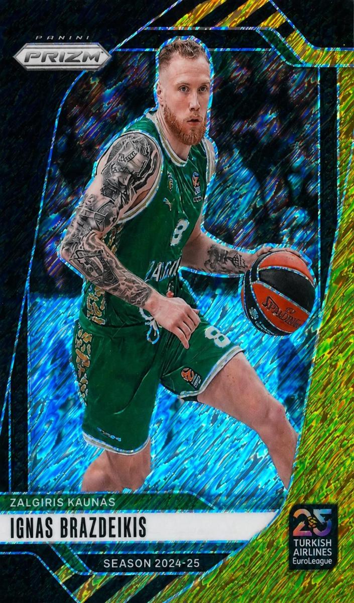 2024 Panini Prizm Turkish Airlines EuroLeague Basketball Black Gold Shimmer FOTL Ignas Brazdeikis #121