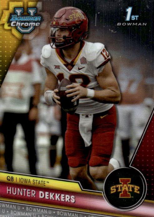 2023 Bowman Chrome University Football Hunter Dekkers #67 PSA 9