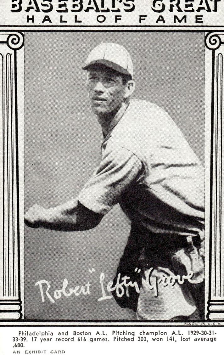 1948 Exhibits Baseball's Great Hall of Fame Baseballf Lefty Grove #NNO