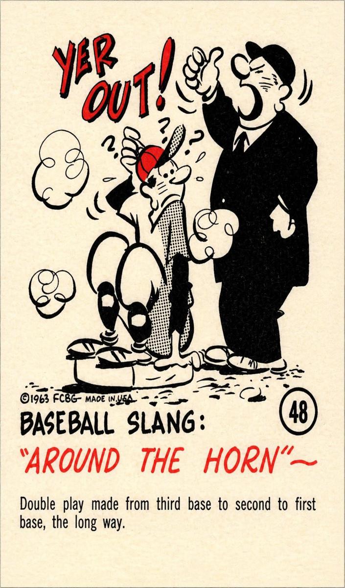 1963 Gad Fun Baseball Around the Horn Baseball Slang #48