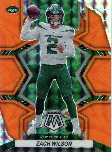 2022 Panini Mosaic Football Reactive Orange Zach Wilson #151