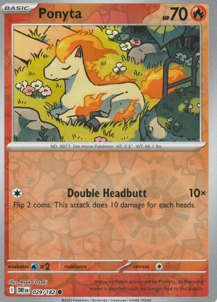 2025 Pokemon Scarlet & Violet Destined Rivals Reverse Holo Ponyta #29 CGC 10