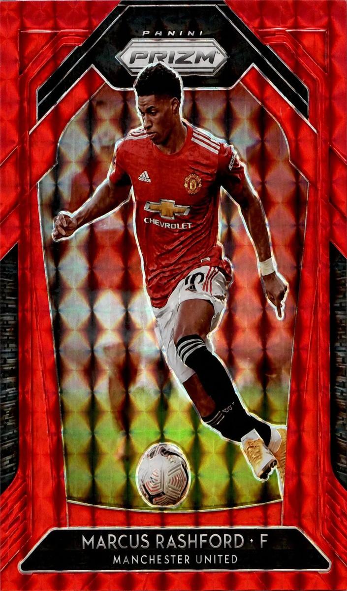2020 Panini Prizm Premier League Soccer Prizm Red Mosaic Marcus Rashford #14