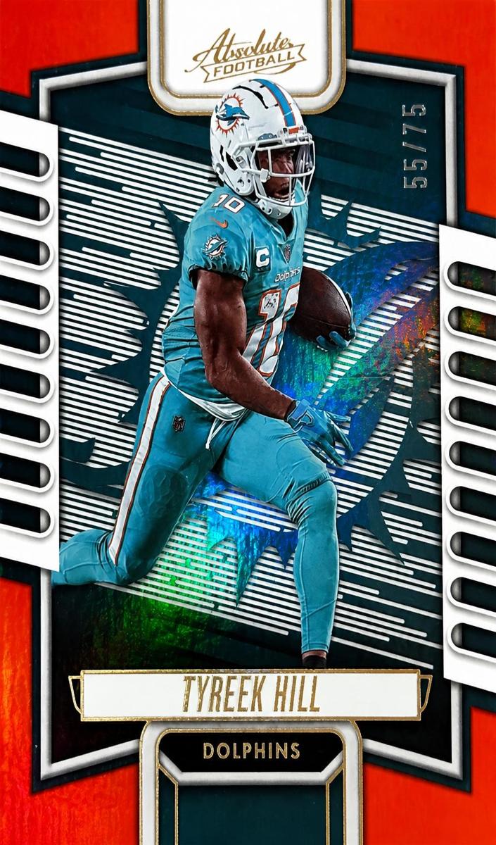2023 Panini Absolute Football Spectrum Orange Tyreek Hill #65