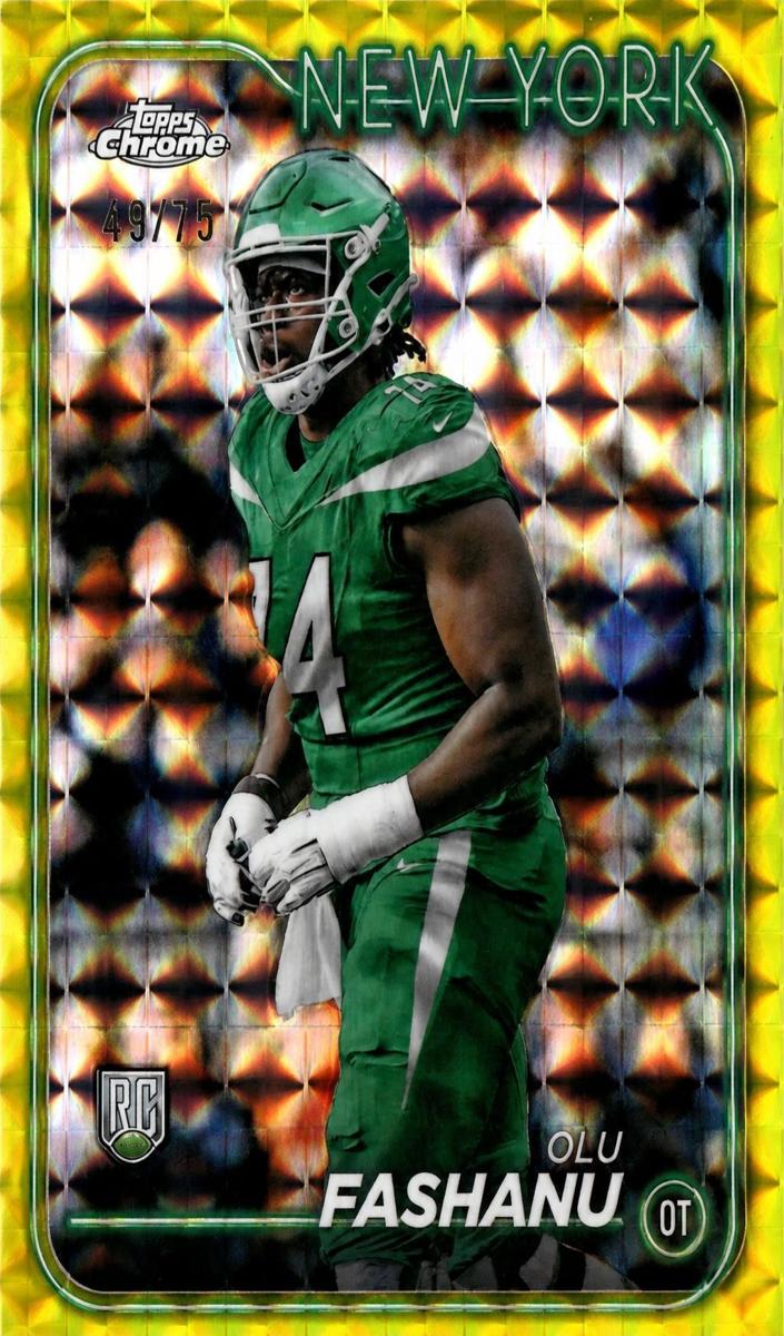 2024 Topps Chrome Football Yellow Geometric Refractor Olu Fashanu #238