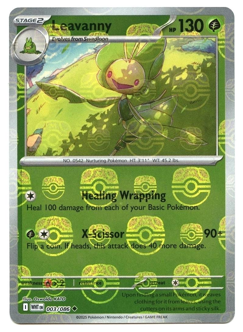 2025 Pokemon Scarlet & Violet White Flare Master Ball Leavanny #3