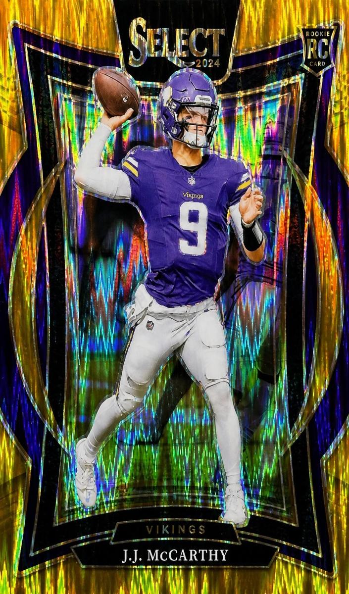 2024 Panini Select Football Gold Shock J.J. McCarthy #24