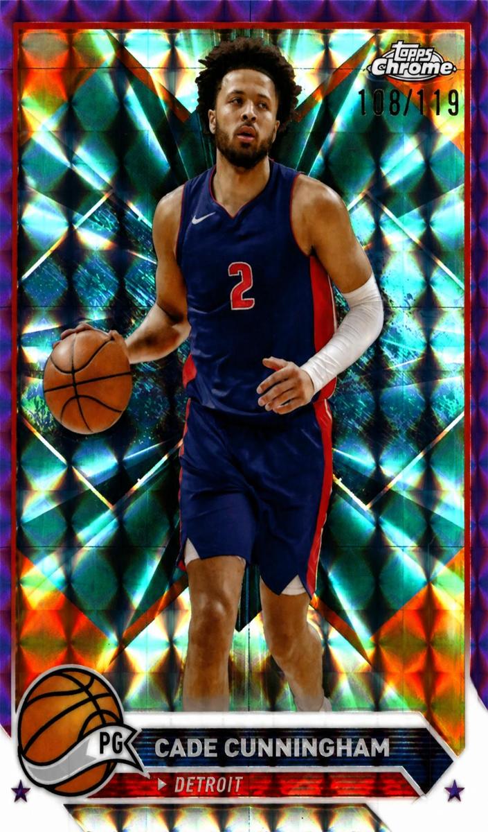 2023 Topps Chrome Basketball Purple Geometric Cade Cunningham #107