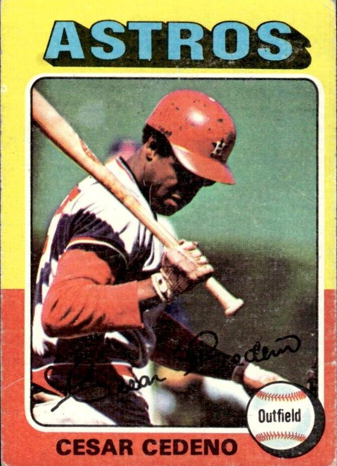 1975 Topps Mini Baseball Cesar Cedeno #590 PSA 8