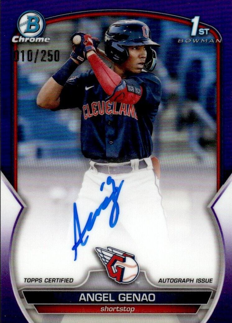 2023 Bowman Chrome Prospects Baseball Purple Angel Genao #CPA-AG PSA 10