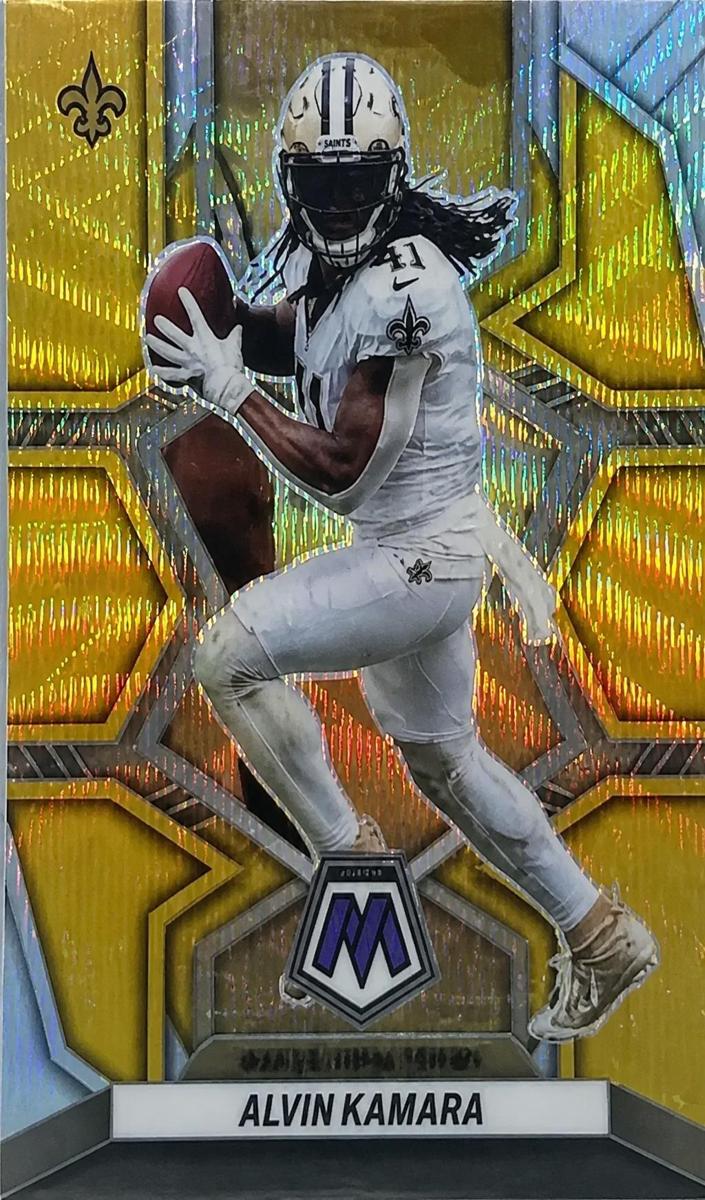 2022 Panini Mosaic Football Gold Wave Alvin Kamara #140