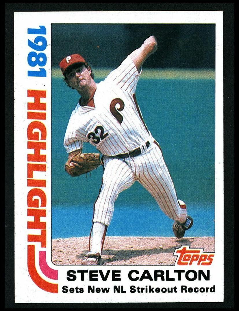 1982 Topps Baseball Steve Carlton #1 PSA 9