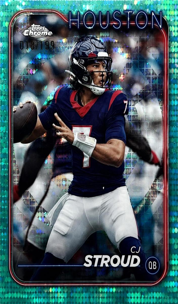 2024 Topps Chrome Football Aqua Sonar Refractor C.J. Stroud #83