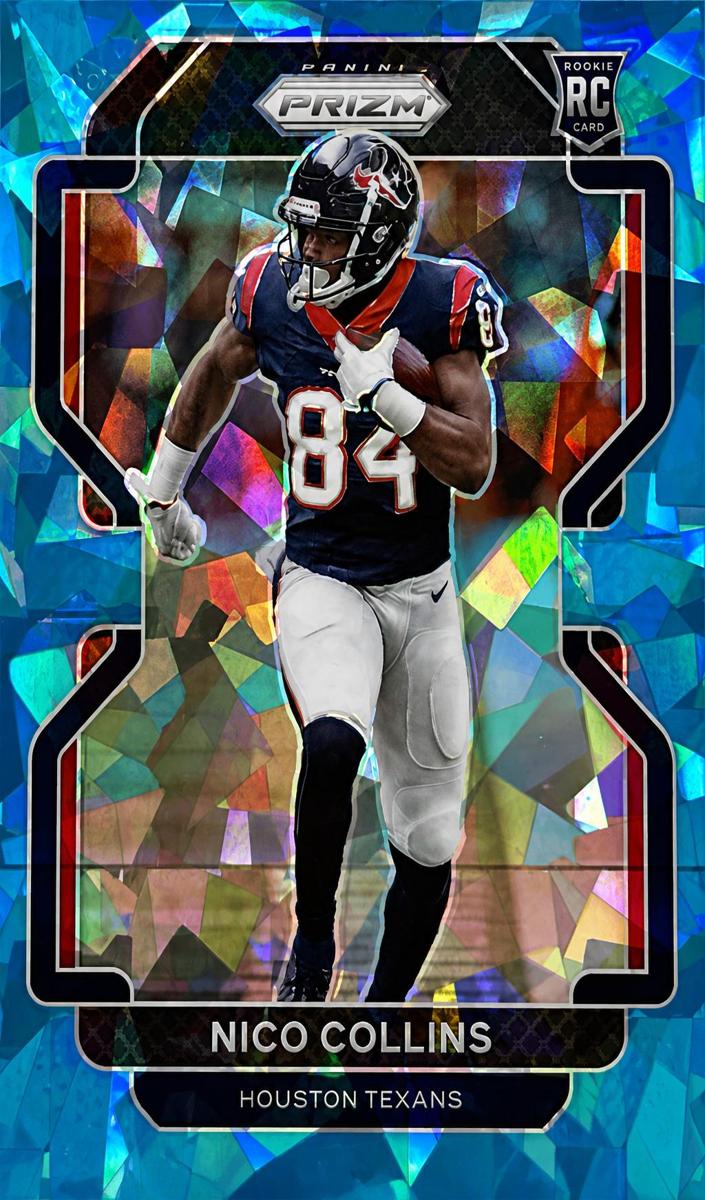 2021 Panini Prizm Football Blue Ice Nico Collins #360