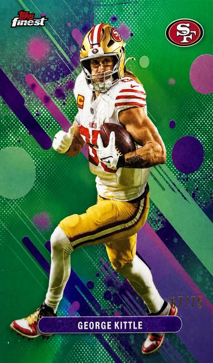 2025 Topps Finest Football Green Refractor George Kittle #96