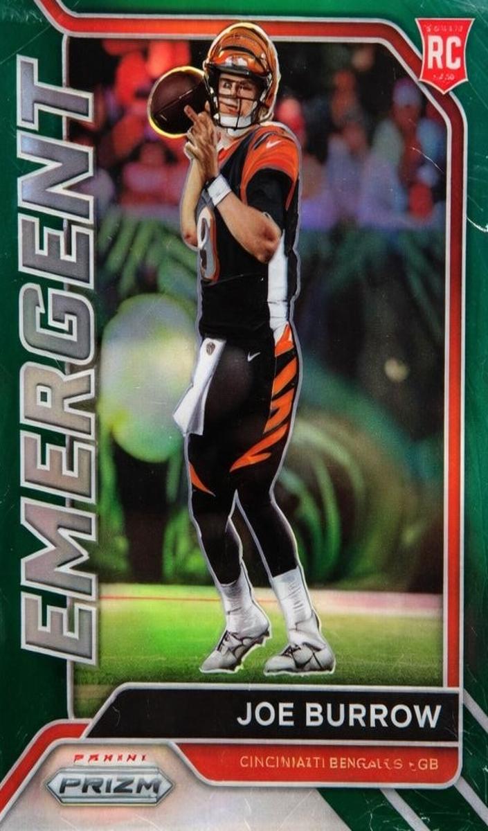 2020 Panini Prizm Football Green Joe Burrow #1 PSA 9