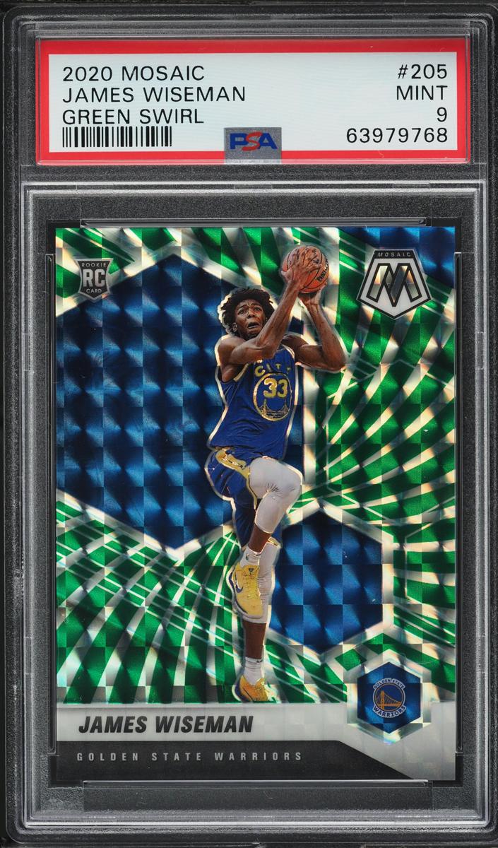 2020 Panini Mosaic Basketball Green Swirl James Wiseman #205 PSA 9