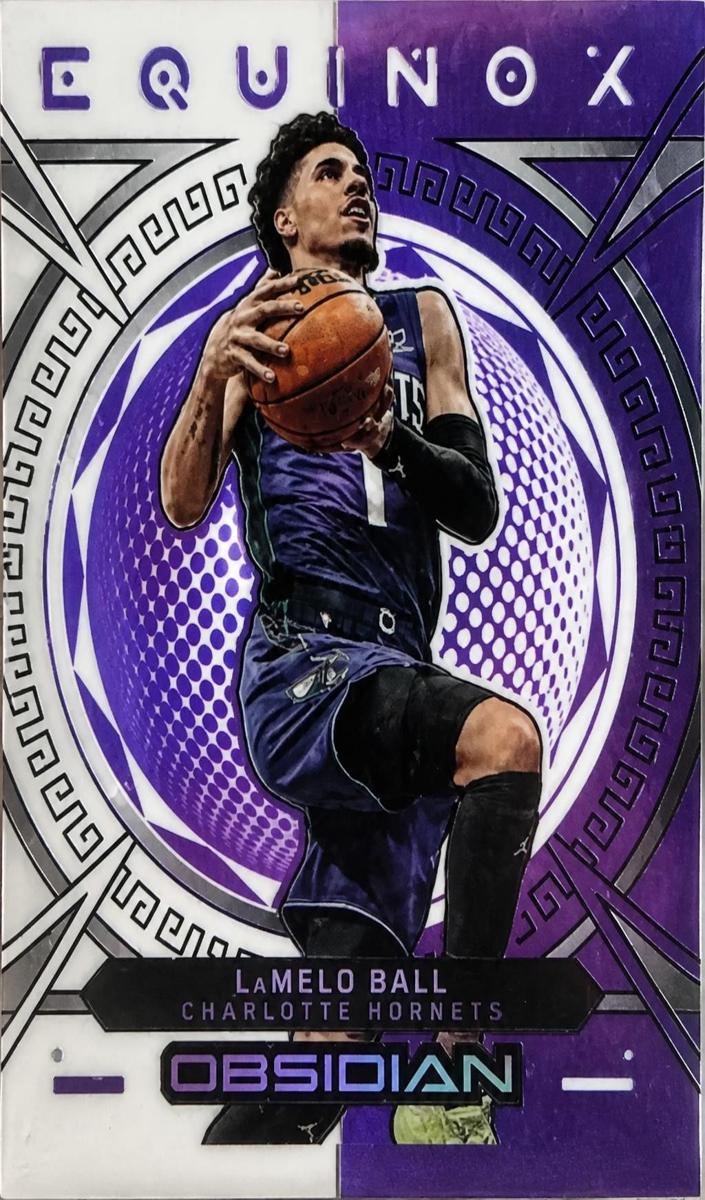 2022 Panini Obsidian Basketball Electric Etch Purple Flood LaMelo Ball #16